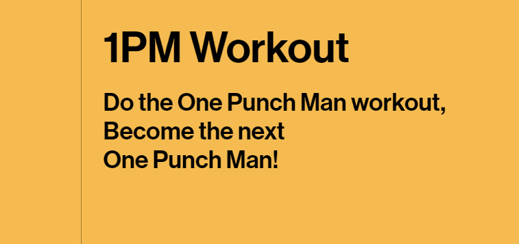 1PM Workout