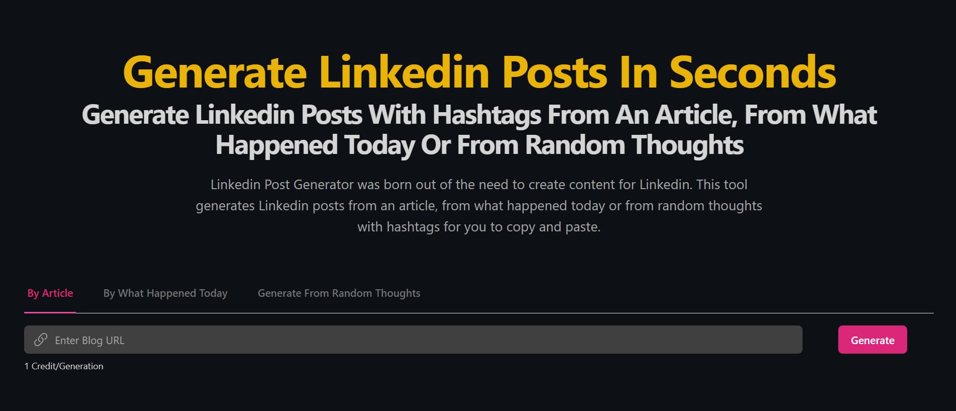 AI Linkedin Post Generator