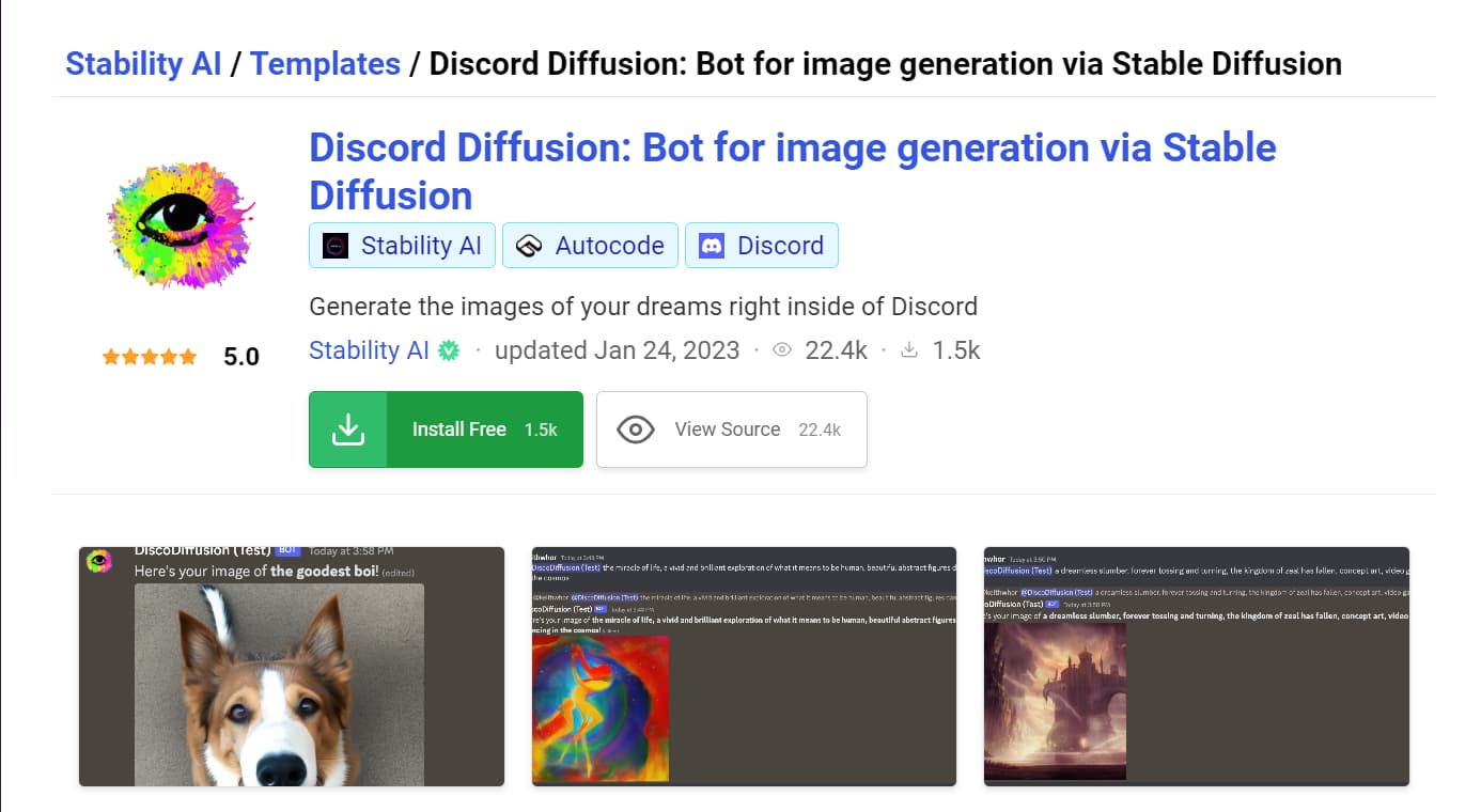 Discord Diffusion By Stability AI