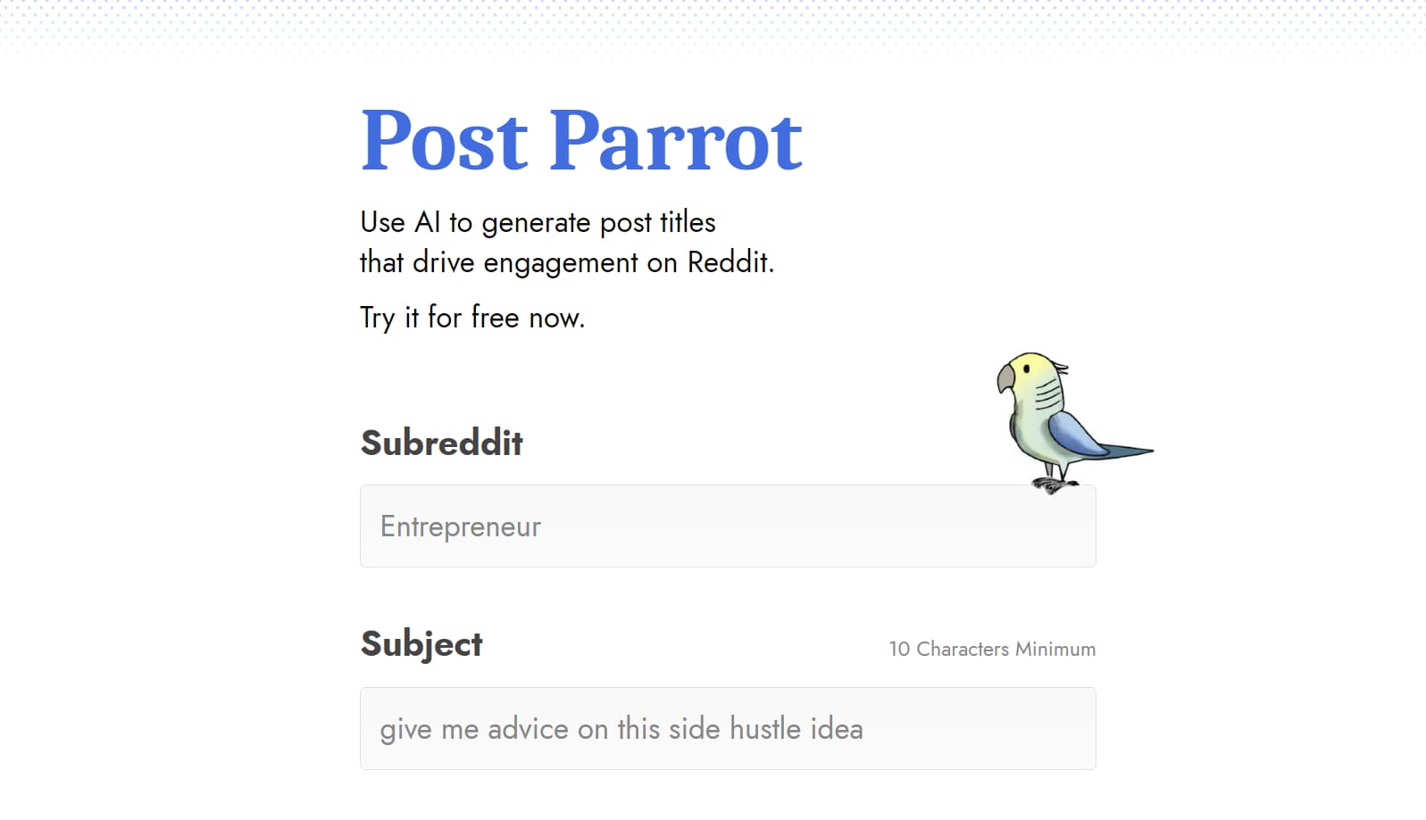 Post parrot