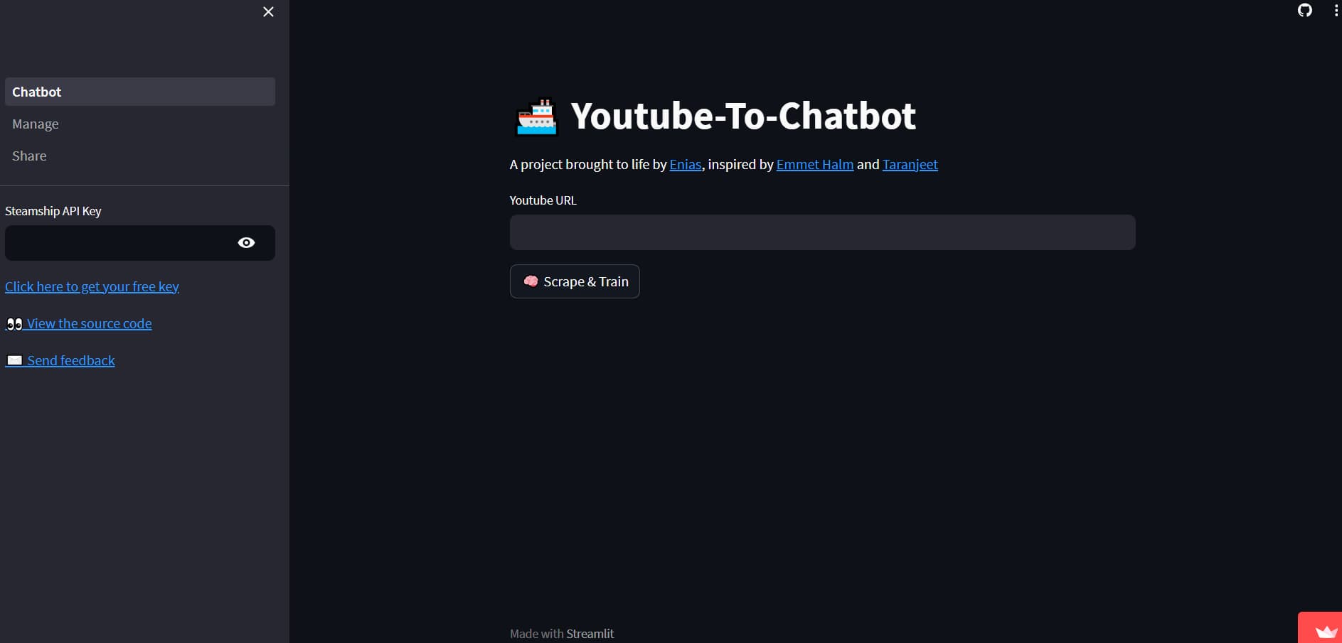 YouTube to Chatbot