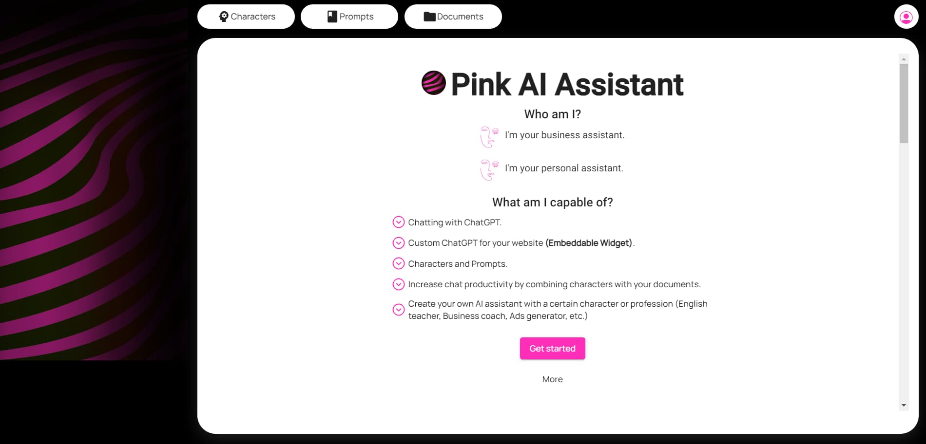 Pink AI Assistant