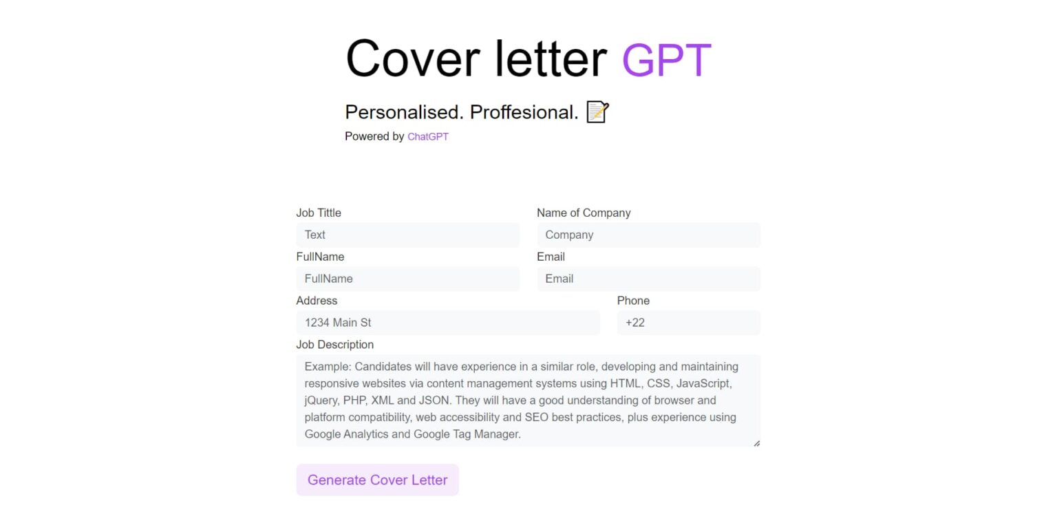 Coverlettergpt