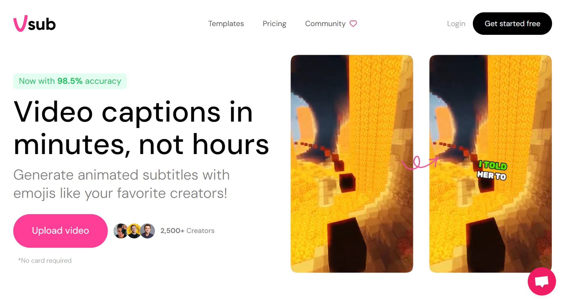 Vsub - Best AI Video Caption Generator Vsub - Best AI Caption Generator