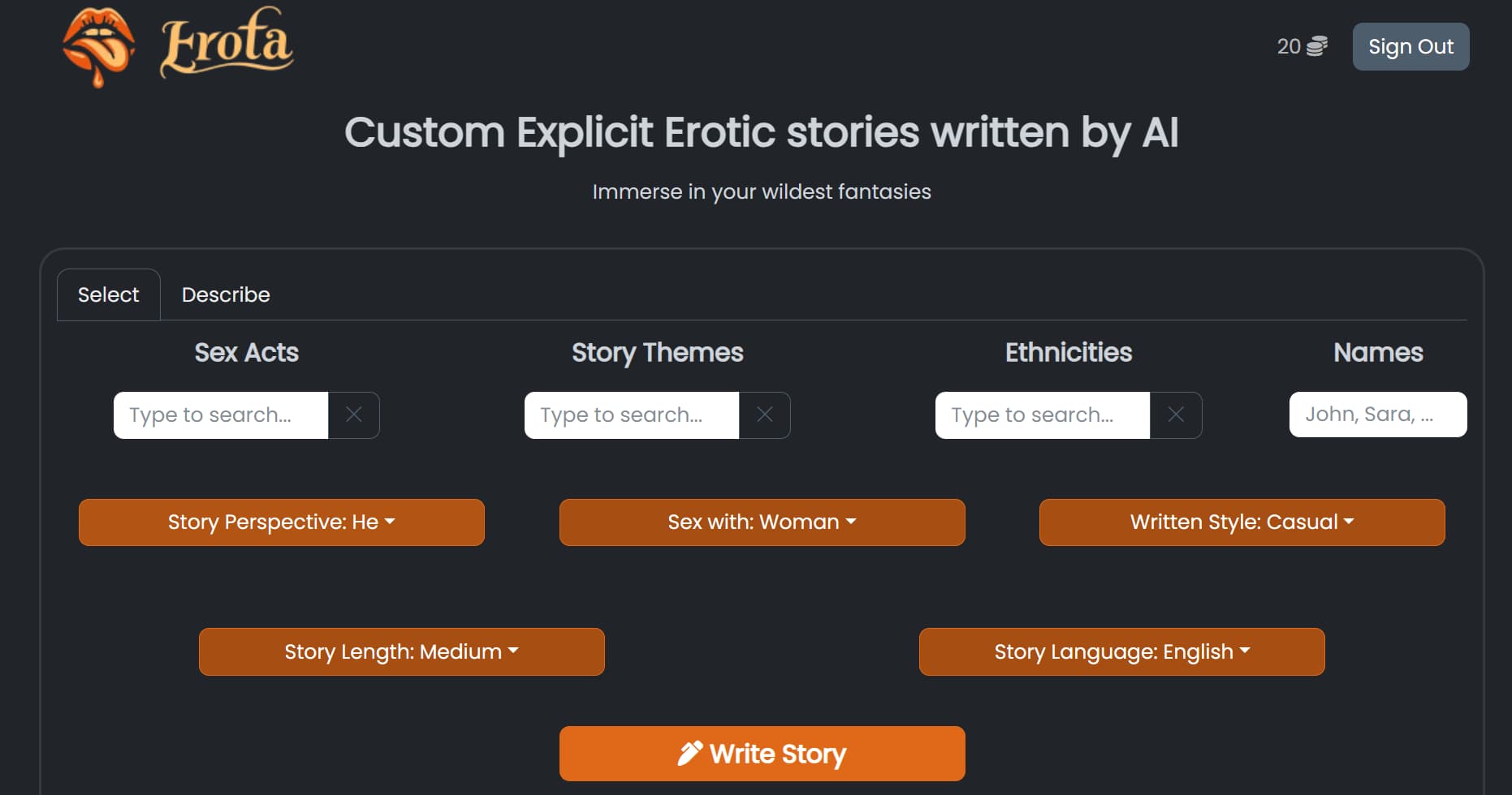 Erotic AI Story Generator