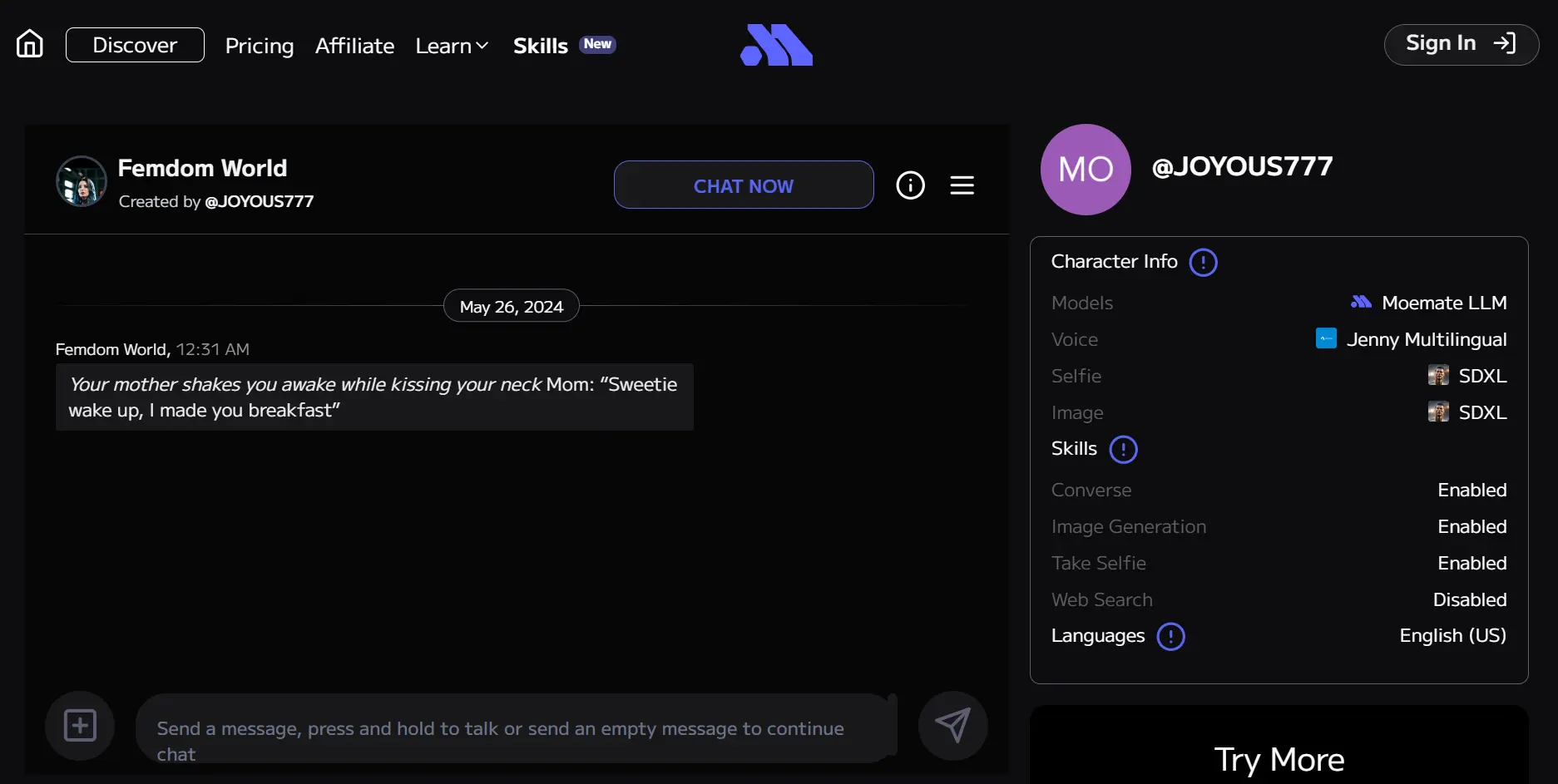 20 Free And Best Femdom AI Chat Bots Ai generated femdom by Moemate.io