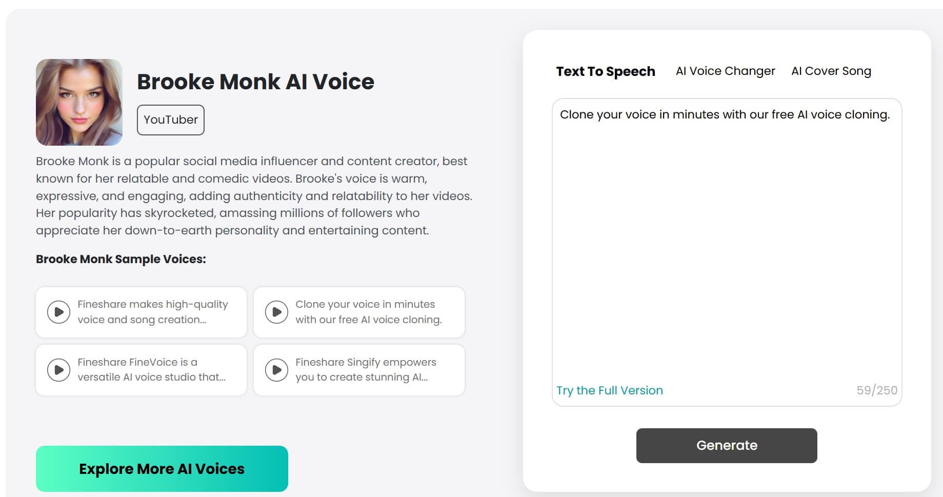 AI Brooke Monk By Fineshare AI Brooke Monk By Fineshare