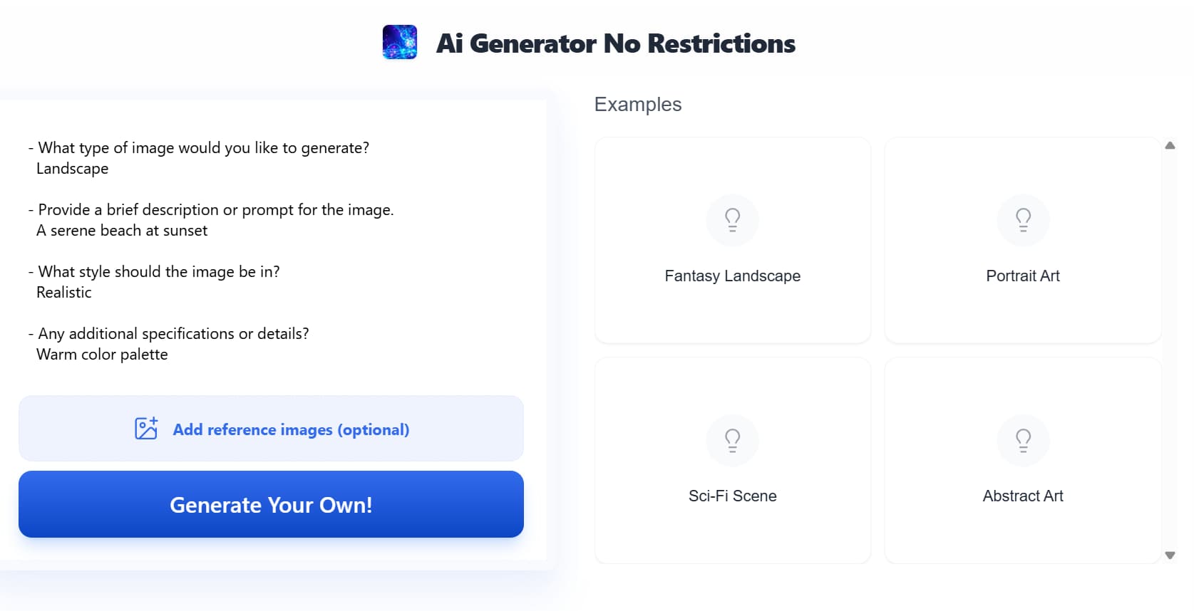 AI Image Generator With No Restrictions By Vondy AI Image Generator With No Restrictions By Vondy