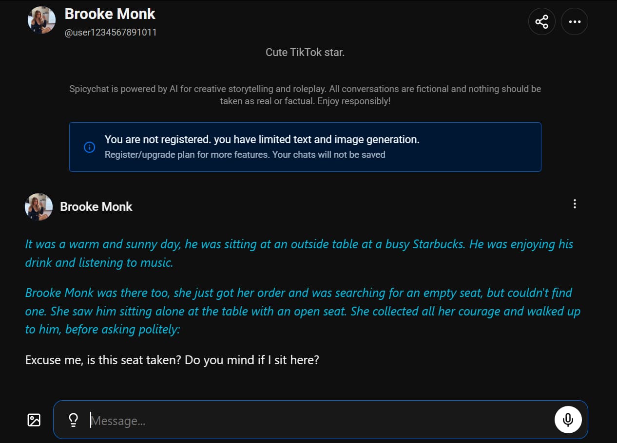 Brooke Monk AI By SpicyChat Brooke Monk AI By SpicyChat