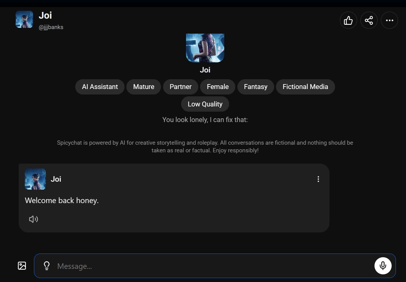 AI Joi By SpicyChat.AI AI Joi By SpicyChat.AI