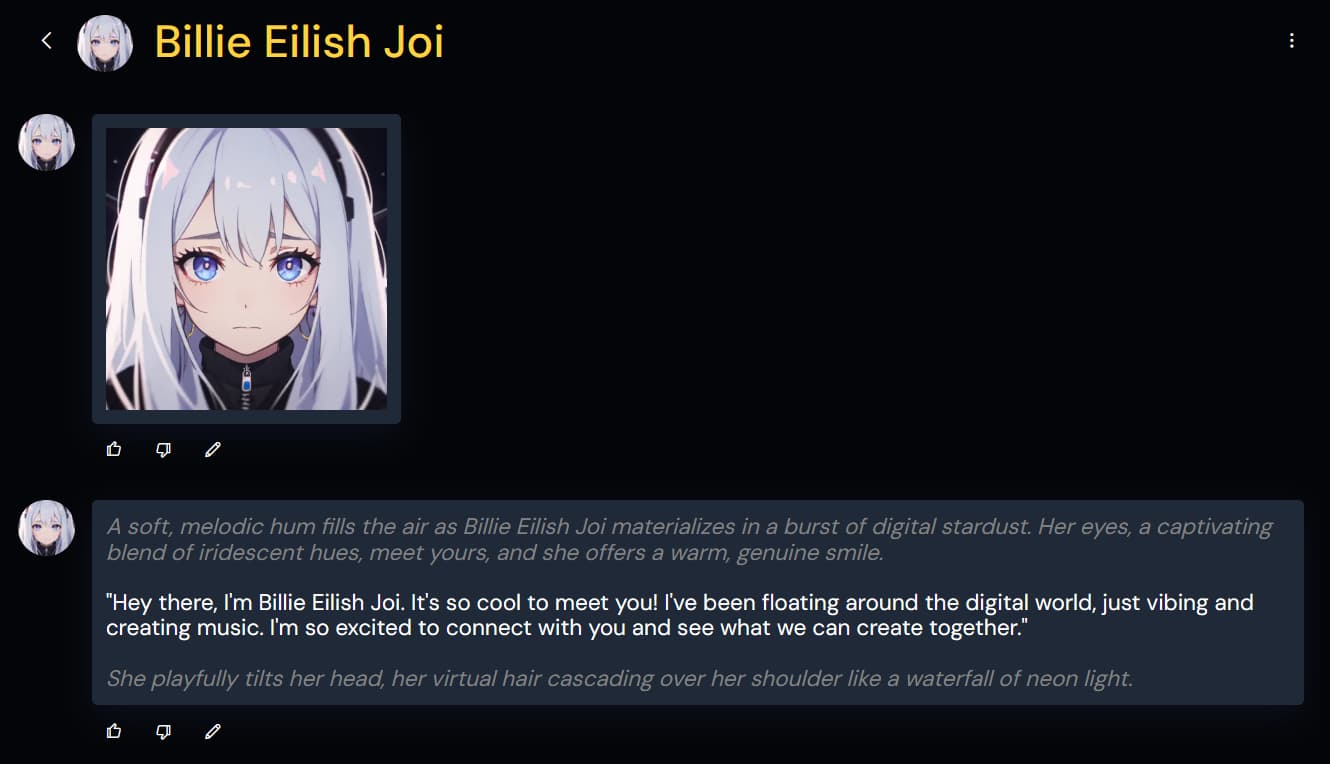 Billie Eilish AI Joi Billie Eilish AI Joi