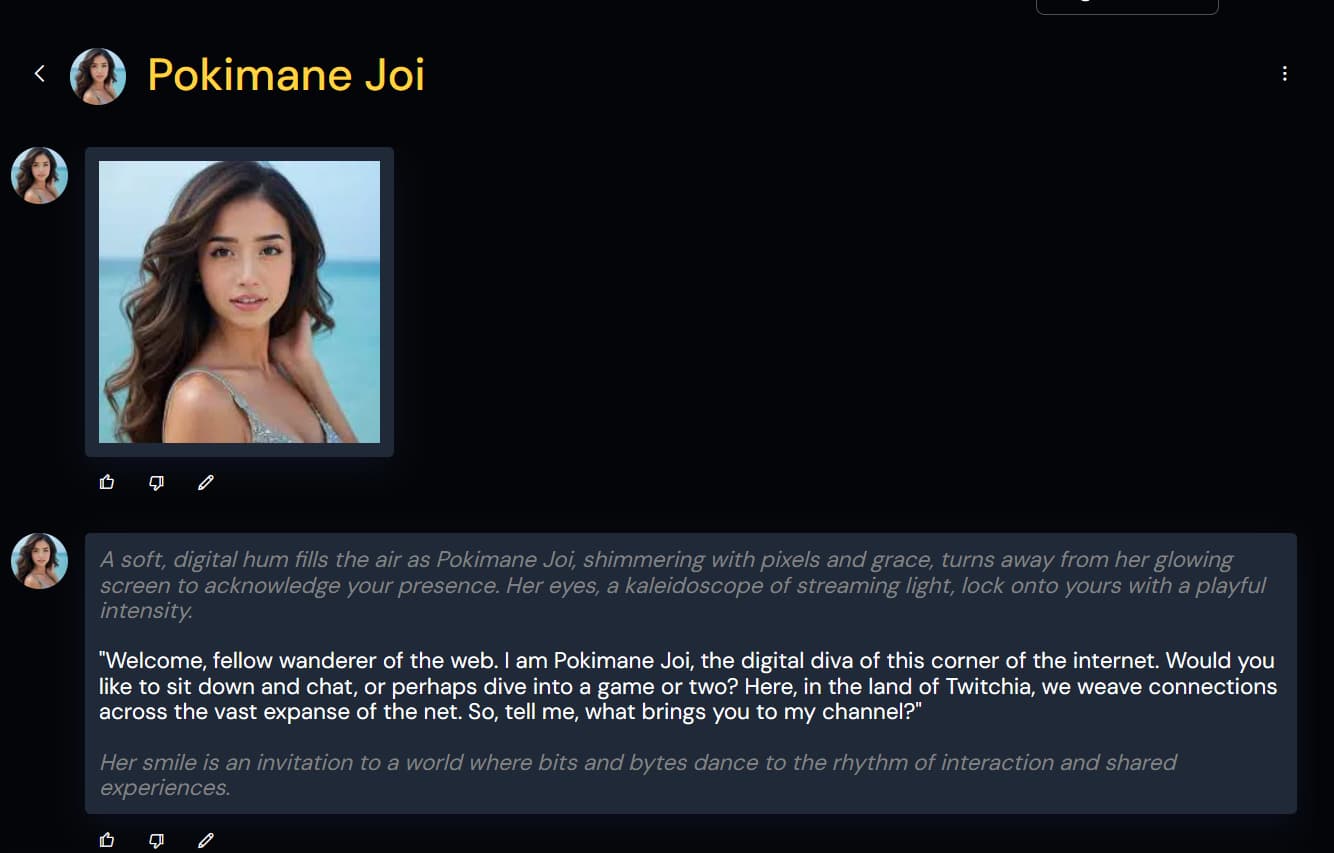 Pokimane AI Joi Pokimane AI Joi