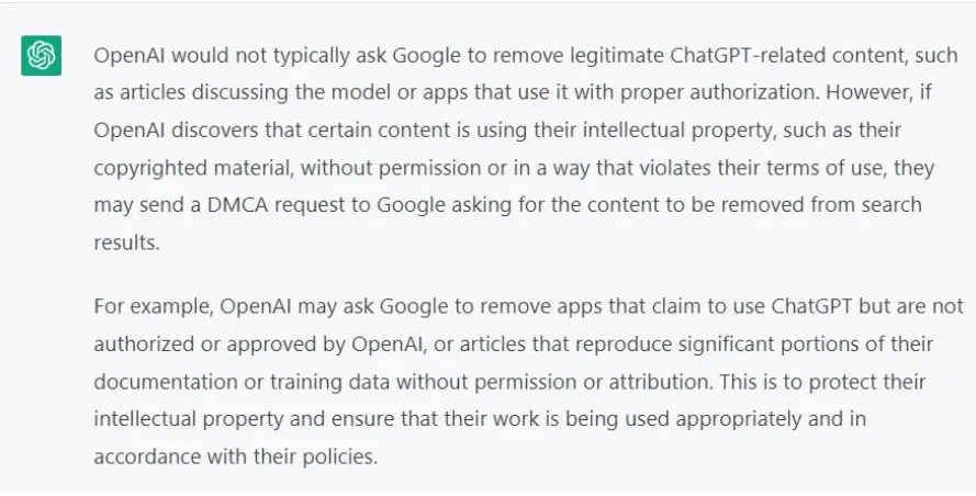 OpenAI Sent ChatGPT Takedown Notices To Google chatgpt dmca notice