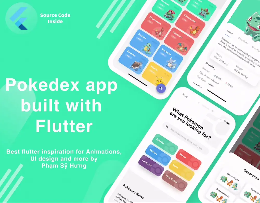 flutter pokemon app open source
