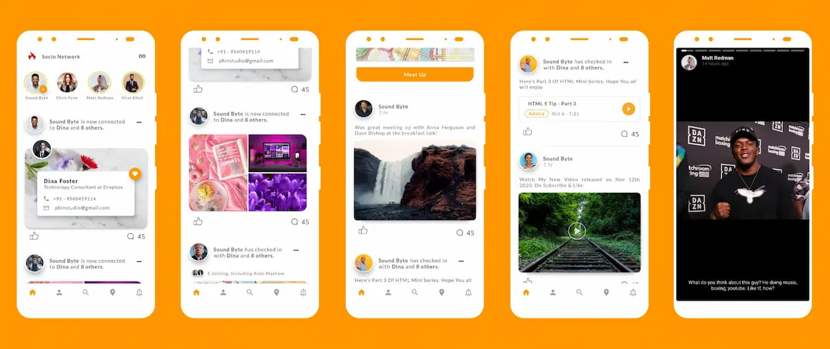 flutter social media app template