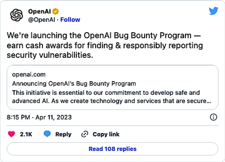 openai chatgpt bug bounty program