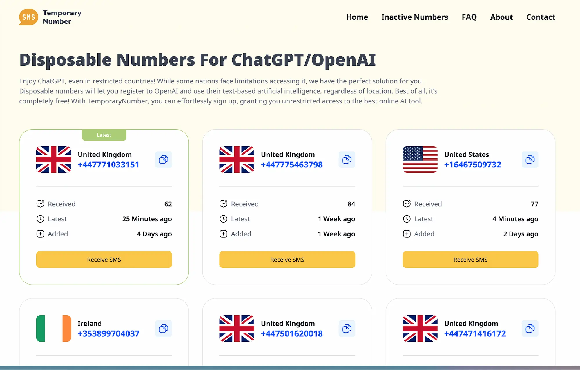 ChatGPT Virtual Numbers