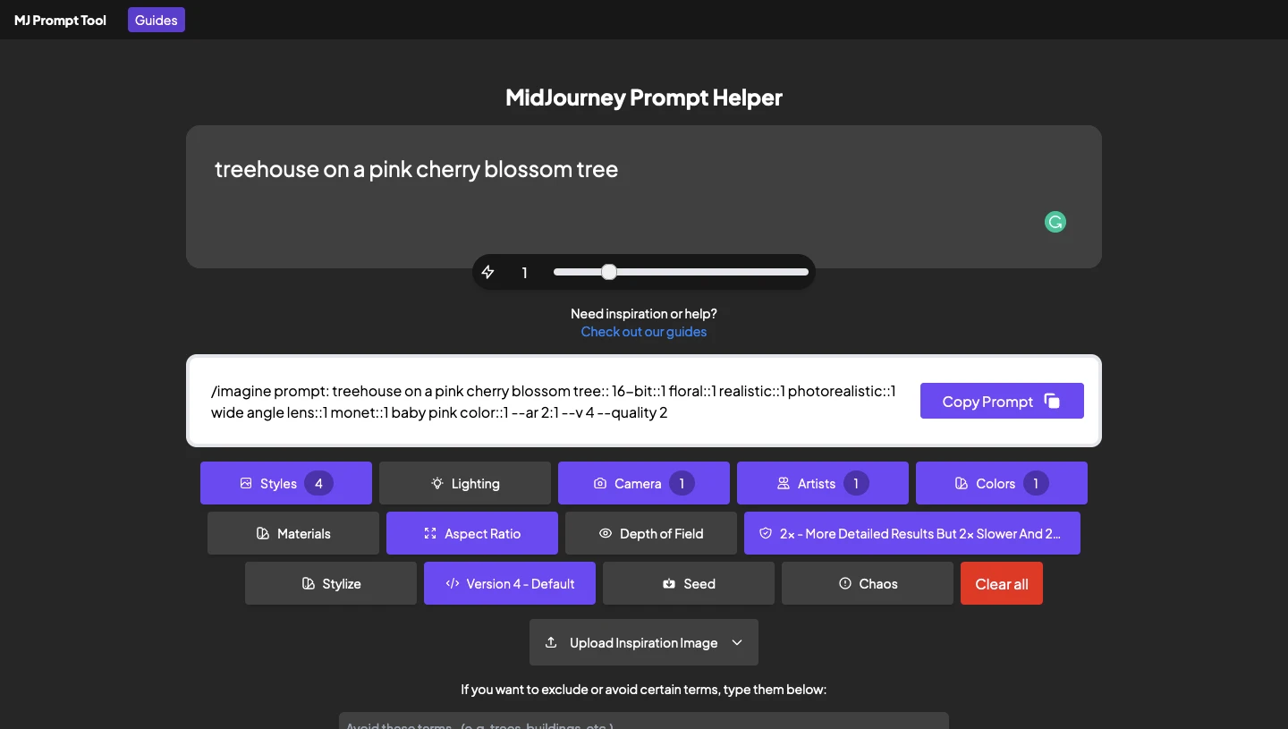 midjourney prompt generator tool