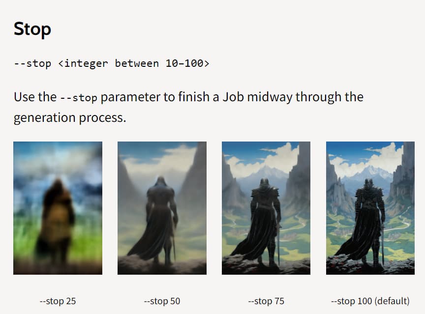 Midjourney Cheat Sheet midjourney stop command