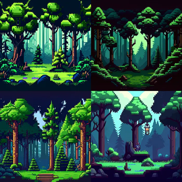 Classic Midjourney Pixel Art Examples