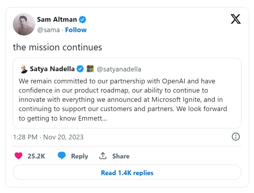 Microsoft Hires Former OpenAI CEO Sam Altman